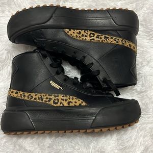 Puma Kaia Mid Animal Print Platform Sneakers Womens Size 7.5